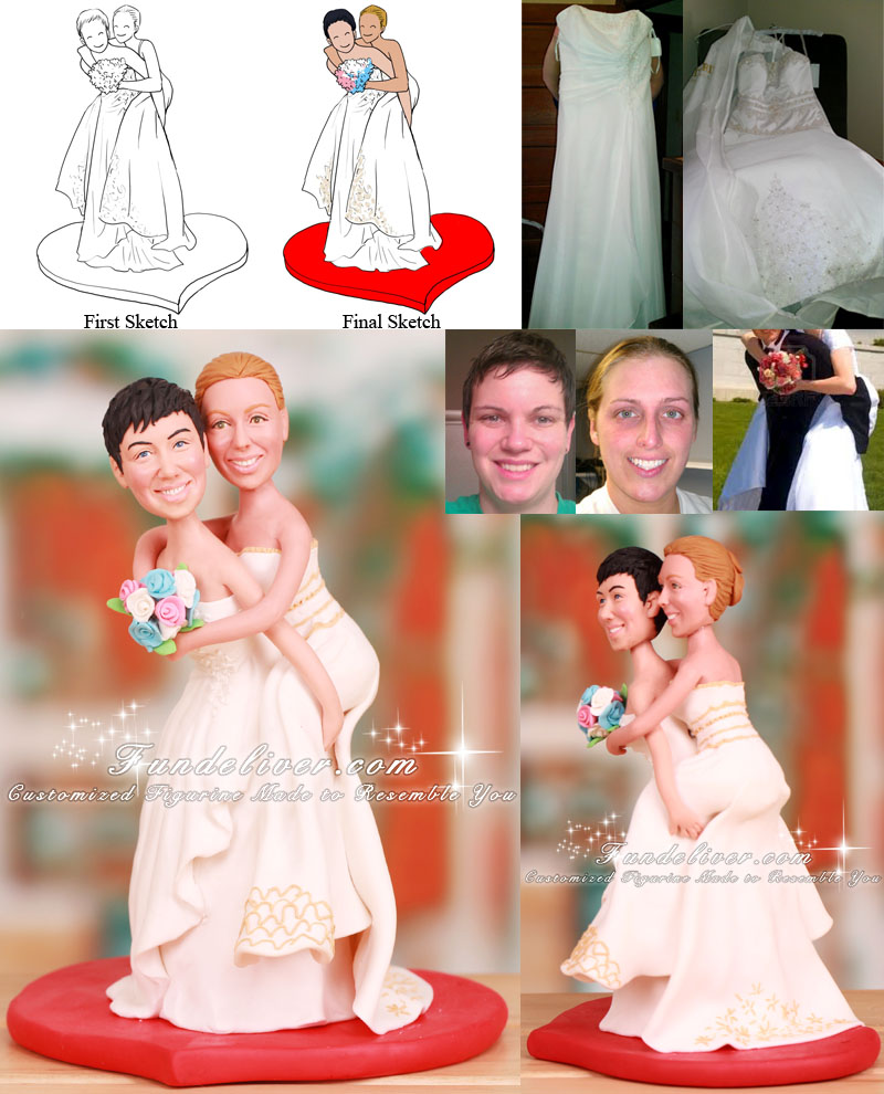 Lesbian Wedding Cake Toppers Two Brides